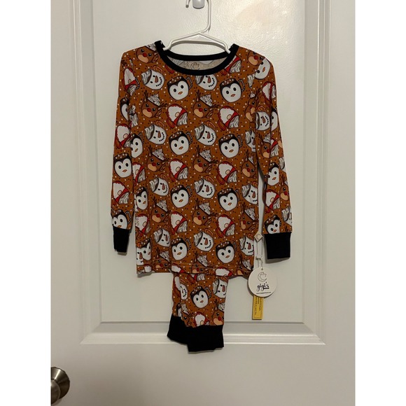 Gigi's Other - Gigi's Kids 4T PJ Set Long Sleeve Pants Snowman Penguin Reindeer Bamboo Blend
